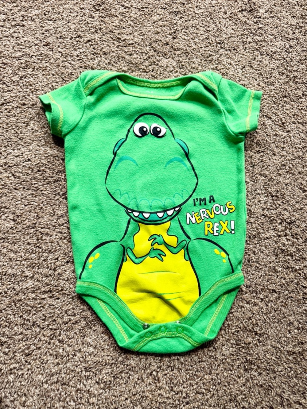 Disney Green and Yellow Dinosaur Bodysuit